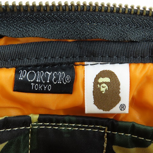 実際に弊社で買取させて頂いたPORTER×A BATHING APE/ポーター×エイプ TANKER/タンカー ショルダーバッグ 6933-482-100の画像 5枚目