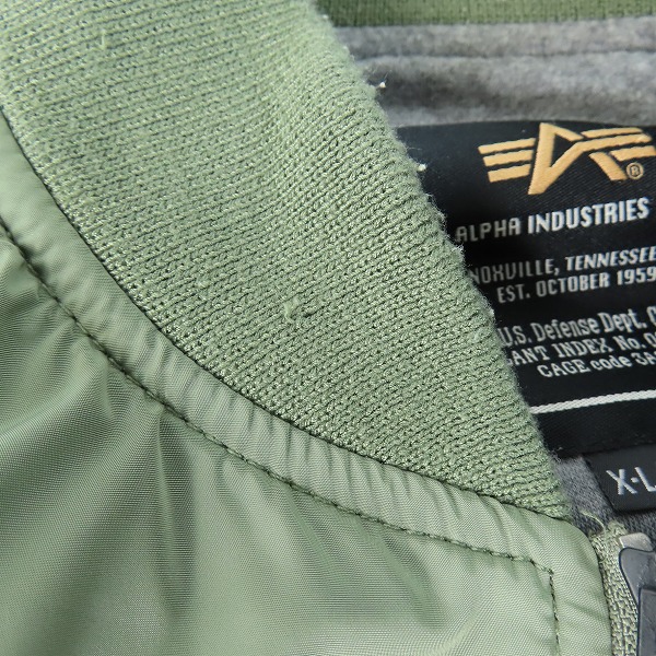 実際に弊社で買取させて頂いたALPHA INDUSTRIES/アルファインダストリーズ ボンティング L-2B ミリタリー フライト ジャケット/TA1300-019/XLの画像 5枚目