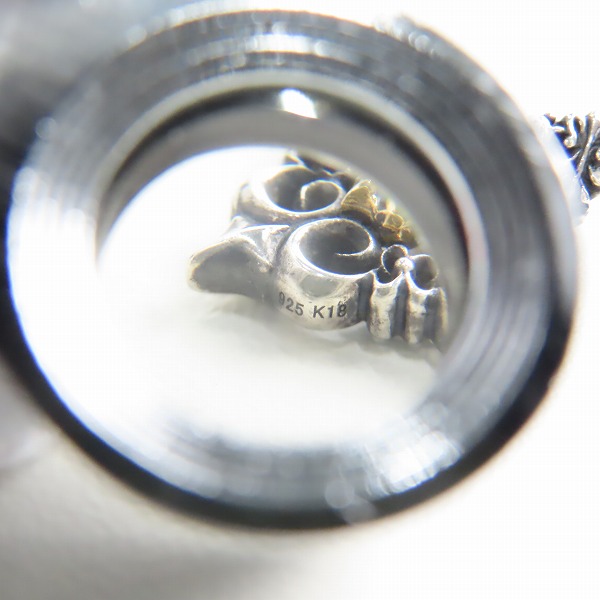 実際に弊社で買取させて頂いたLEATHERS & TREASURES/レザーズアンドトレジャーズ スモール フォー フレアデリー ペンダント w/K18 クロス ストーンの画像 5枚目