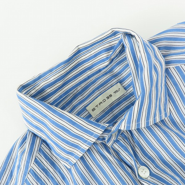 実際に弊社で買取させて頂いた【JPタグ】ETRO/エトロ シルク混 ストライプ柄 長袖シャツ 39の画像 5枚目