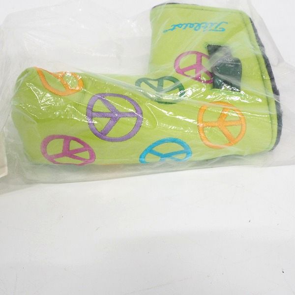 実際に弊社で買取させて頂いた【未開封】SCOTTY CAMERON/スコッティキャメロン Titleist PUTTER STUDIO ピースサイン グリーン パター用ヘッドカバーの画像 4枚目