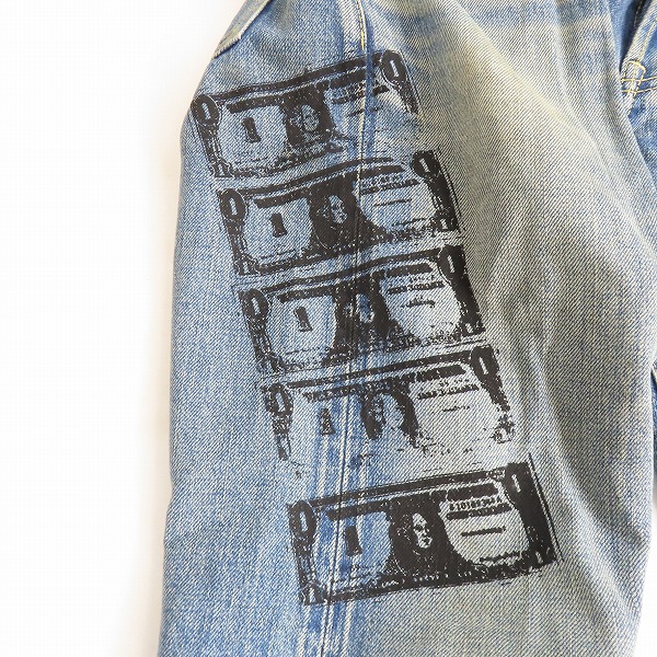 実際に弊社で買取させて頂いたHYSTERIC GLAMOUR× Andy Warhol/ヒステリックグラマー×アンディー ウォーホル ドル紙幣デニムパンツ 7AP-0014/34の画像 8枚目
