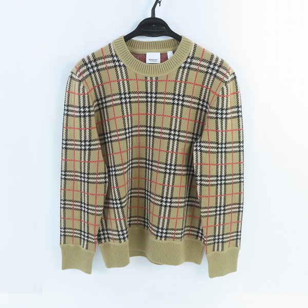 実際に弊社で買取させて頂いたBURBERRY/バーバリー ティッシ期 ノヴァチェック/ノバチェック クルーネック ニットセーター/S
