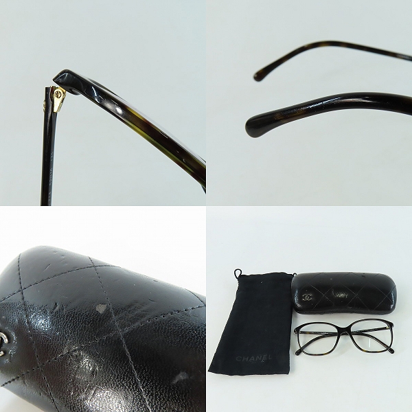 実際に弊社で買取させて頂いたCHANEL/シャネル ココマーク フルリム メガネフレーム/アイウェア 3219の画像 9枚目