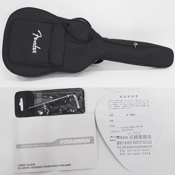 実際に弊社で買取させて頂いた★【美品】Fender/フェンダー  CD-60SCE/NAT Dreadnought エレアコ/アコースティックギター/アコギ ギグケース付の画像 9枚目
