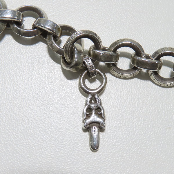 実際に弊社で買取させて頂いたCHROME HEARTS/クロムハーツ Oリング ブレスレットｗ/BSフレアチャームｗ/2スタックチャーム ダガー＆ハートの画像 7枚目