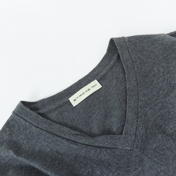 実際に弊社で買取させて頂いた【JPタグ】ETRO/エトロ ペイズリー柄総柄 Vネックカットソー XSの画像 6枚目