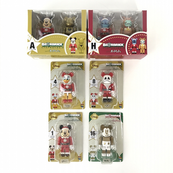 実際に弊社で買取させて頂いた【おまとめ/未開封含む】MEDICOM TOY/メディコムトイ BE@RBRICK/ベアブリック ディズニー オーナメントくじ A賞/H賞 等