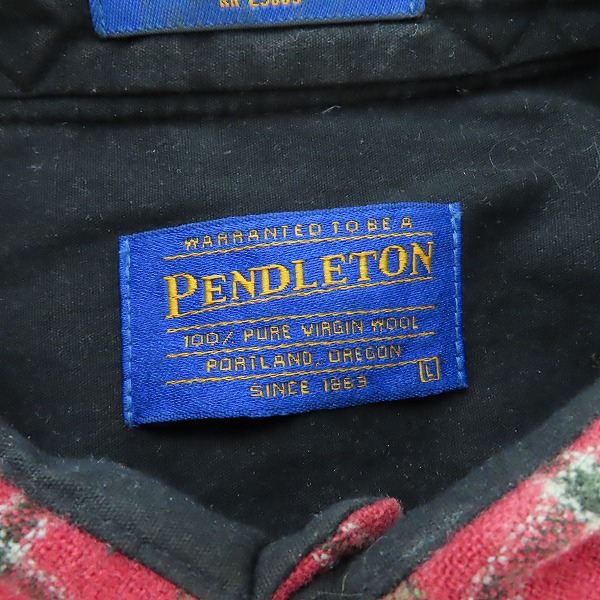 実際に弊社で買取させて頂いたPENDLETON/ペンドルトン チェック 長袖シャツ 胸ポケット Lの画像 2枚目