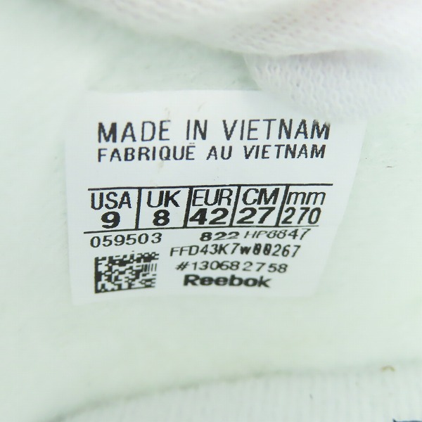 実際に弊社で買取させて頂いた【未使用】Maison Margiela×Reebok/メゾンマルジェラ×リーボック クラシックレザー タビ ナイロン スニーカー HP8847/27.0の画像 5枚目