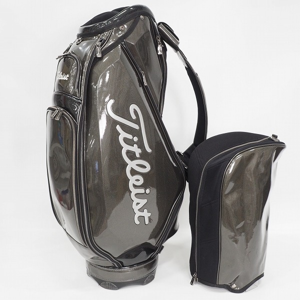 実際に弊社で買取させて頂いたTitleist/タイトリスト ゴルフ CB910 4分割キャディバッグ 鏡面エナメル ガンメタリックの画像 1枚目