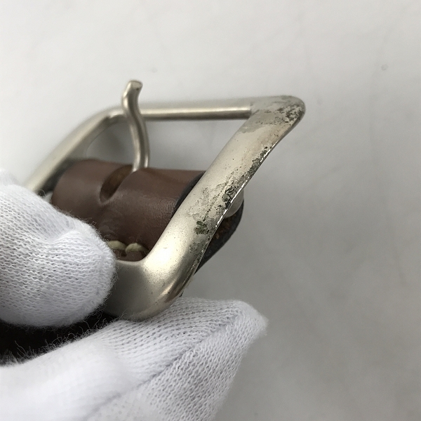 実際に弊社で買取させて頂いたSUGAR CANE/シュガーケーン スタッズ レザーベルト ブラウン/34の画像 5枚目
