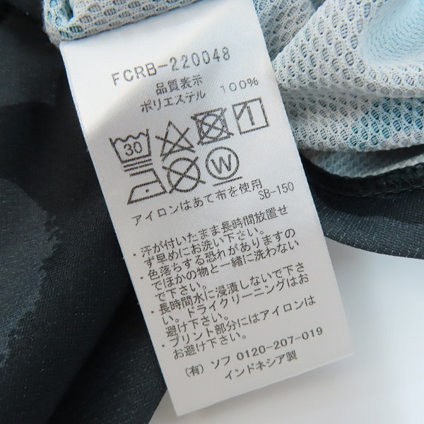 実際に弊社で買取させて頂いたF.C.Real Bristol/F.Cレアルブリストル 22SS/L/S TOP TOUR TEE 長袖 ロゴ プリント Tシャツ 迷彩 黒xグレー FCRB-220048/Lの画像 3枚目