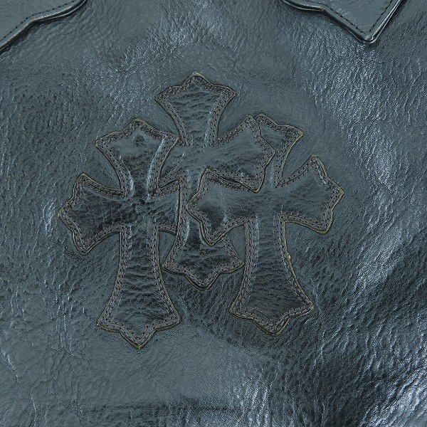 実際に弊社で買取させて頂いたCHROME HEARTS/クロムハーツ TOTE W/SNP 3CMTRY PTCHS レザートートバッグの画像 5枚目