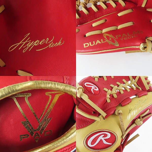 実際に弊社で買取させて頂いた【未使用】Rawlings/ローリングス HYPER TECH COLOR SYNC 軟式 オールラウンド 右投げ用 グローブ GR4HTCN55Wの画像 7枚目