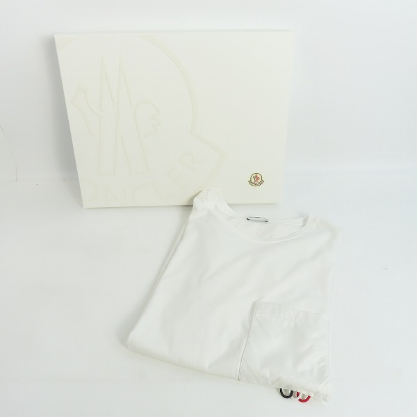 実際に弊社で買取させて頂いた【JPタグ】MONCLER/モンクレール MAGLIA T-SHIRT Uネック 胸ポケット 半袖 Tシャツ ホワイト F20918C77010 829H8/Lの画像 9枚目