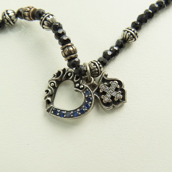 実際に弊社で買取させて頂いたLord Camelot/ロードキャメロット ロイヤルシルバー ブラックスピネル ハート/シールド ネックレスの画像 1枚目