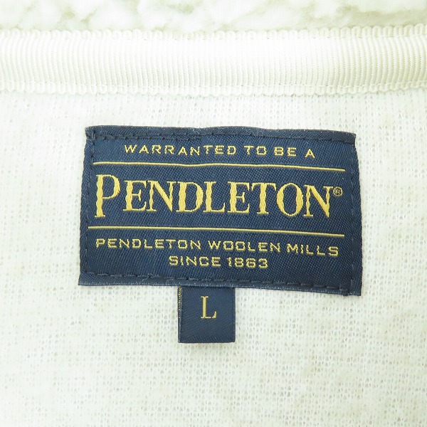 実際に弊社で買取させて頂いたPENDLETON/ペンドルトン ボア フリースジャケット ホワイト/Lの画像 2枚目