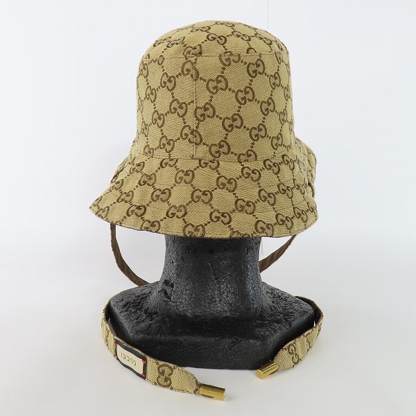 実際に弊社で買取させて頂いたGUCCI/グッチ GGキャンバス ナイロン リバーシブルハット バケットハット 626917の画像 3枚目