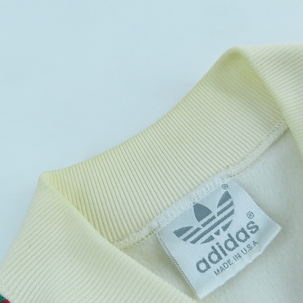 実際に弊社で買取させて頂いたadidas/アディダス 80s~90s ヴィンテージ 銀タグ トラックジャケット ホワイト /Sの画像 5枚目