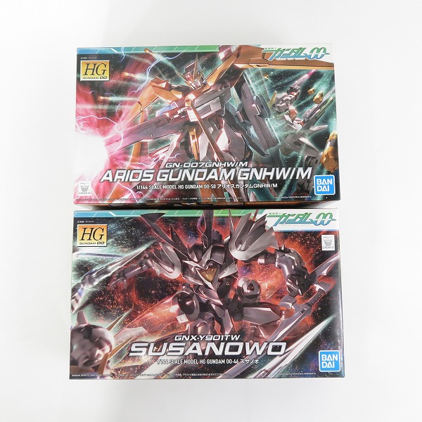 実際に弊社で買取させて頂いた【未組立】BANDAI/バンダイ 機動戦士ガンダム00/ダブルオー HG 1/144 アリオスガンダムGNHW/M/スサノオ 2点セット