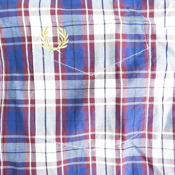 実際に弊社で買取させて頂いたFRED PERRY/フレッドペリー 半袖チェックシャツ/Mの画像 3枚目