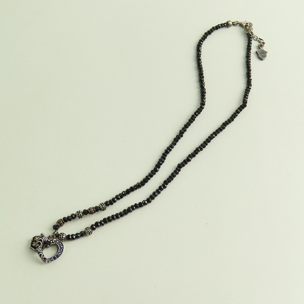 実際に弊社で買取させて頂いたLord Camelot/ロードキャメロット ロイヤルシルバー ブラックスピネル ハート/シールド ネックレスの画像 7枚目