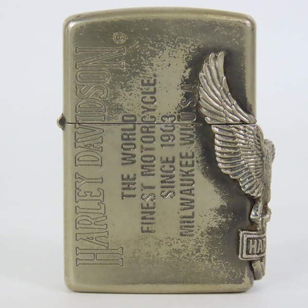 実際に弊社で買取させて頂いたZIPPO/ジッポー HARLEY-DAVIDSON/ハーレーダビッドソン サイド イーグルメタル貼り/1993年製