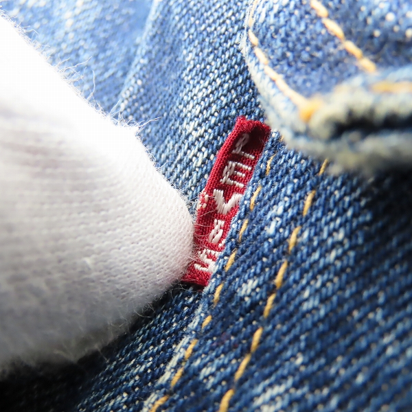 実際に弊社で買取させて頂いたLEVI'S/リーバイス ヴィンテージ 2nd/セカンド 革パッチ 両面均等Ｖ ビックＥ デニムジャケットの画像 3枚目