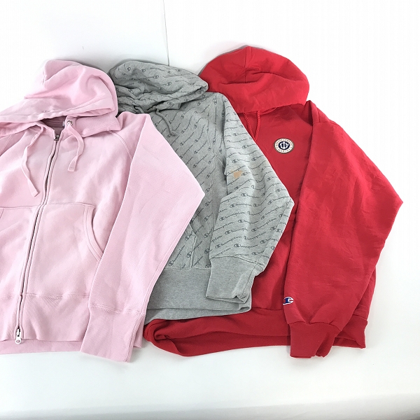 実際に弊社で買取させて頂いた【おまとめ】Champion/チャンピオン 総柄ロゴ/刺繍等 パーカー