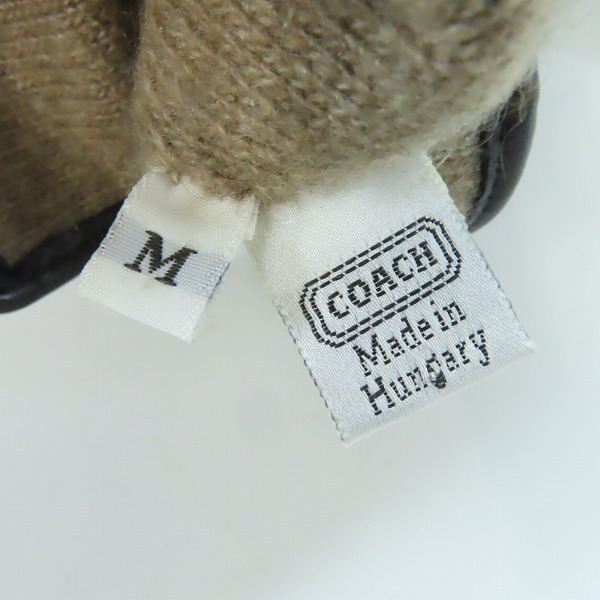 実際に弊社で買取させて頂いたCOACH/コーチ カシミヤ レザー グローブ Mの画像 4枚目