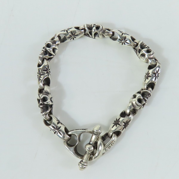 実際に弊社で買取させて頂いたBWL/BILL WALL LEATHER/ビルウォールレザー スカル ブレスレットの画像 5枚目