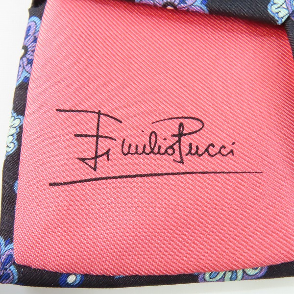 実際に弊社で買取させて頂いたEMILIO PUCCI/エミリオプッチ 総柄 シルクネクタイの画像 5枚目