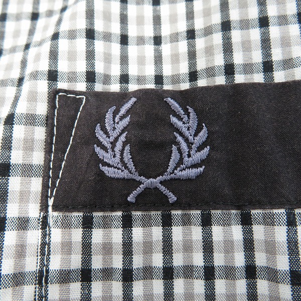実際に弊社で買取させて頂いたFRED PERRY/フレッドペリー Hem Rib Gingham Check Shirt チェック シャツ F4356/XSの画像 3枚目