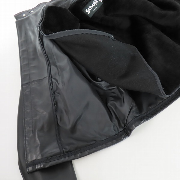 実際に弊社で買取させて頂いたSchott/ショット ボアライナー ステアハイドレザー ライダース ジャケット 641/44の画像 6枚目