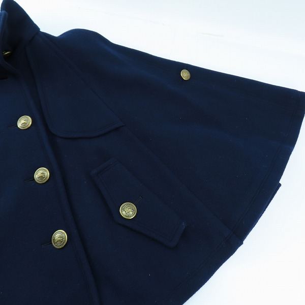 実際に弊社で買取させて頂いたBURBERRY BLUE LABEL/バーバリーブルーレーベル ダブルポンチョ ウールコート E1G11-407-29/38の画像 5枚目