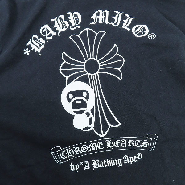 実際に弊社で買取させて頂いた【JPタグ】CHROME HEARTS×A BATHING APE/クロムハーツ×アベイジングエイプ サル顔 スクロールロゴ 半袖Tシャツ/Lの画像 7枚目