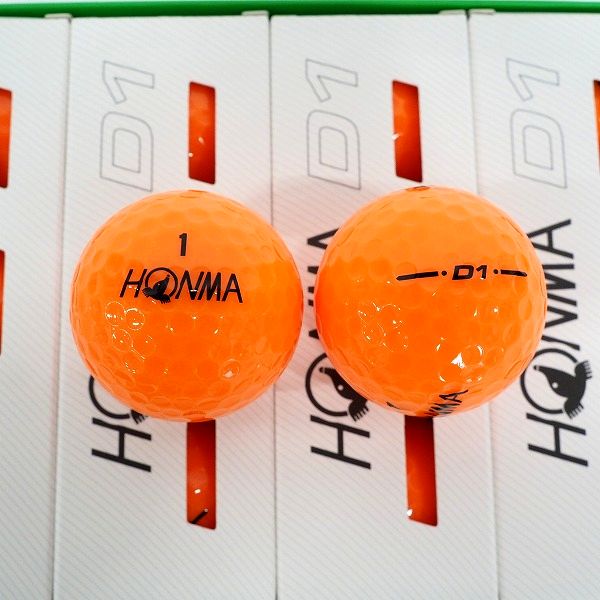実際に弊社で買取させて頂いた【未使用】HONMA/ホンマ D1 DYNAMIC DISTANCE ゴルフボール オレンジ  2ダース の画像 1枚目