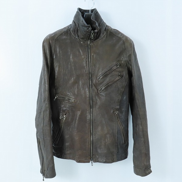 実際に弊社で買取させて頂いた【難有り】JULIUS/ユリウス LAMB SKIN ラムレザージャケット/1