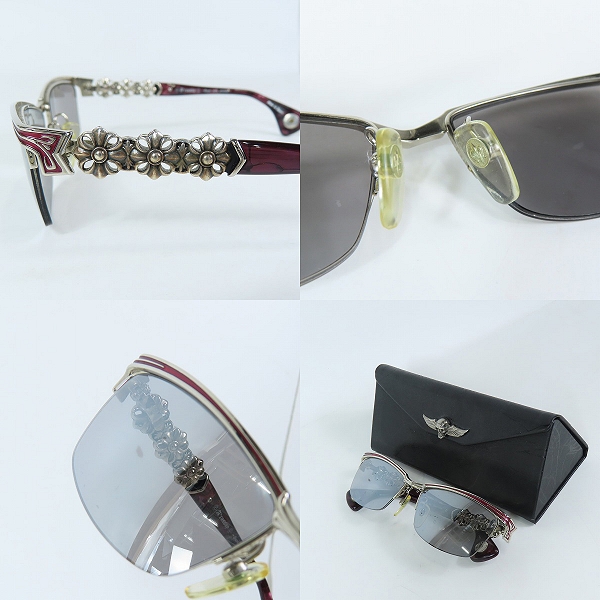 実際に弊社で買取させて頂いたA'rossvy/ロズヴィー サイド シルバー 925 クロス モチーフ サングラス/アイウェア 209251708の画像 9枚目