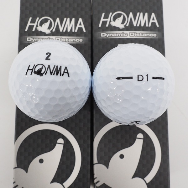 実際に弊社で買取させて頂いた【未使用】HONMA/ホンマ D1 SPEED MONSTER・DYNAMIC DISTANCE ゴルフボール ホワイト・オレンジ  計6スリーブ の画像 2枚目