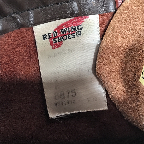 実際に弊社で買取させて頂いたRED WING/レッドウィング 四角犬タグ アイリッシュセッター モックトゥ ブーツ 8875 9Eの画像 6枚目