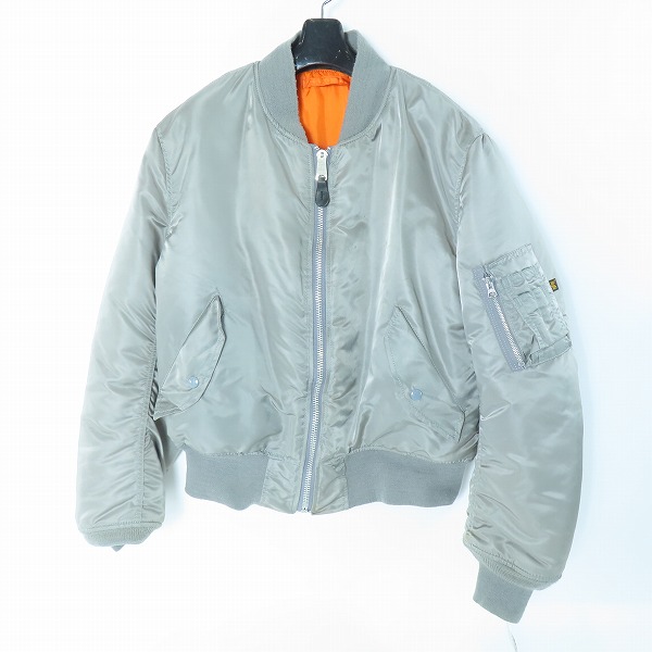 実際に弊社で買取させて頂いたAlpha Industries/アルファ インダストリー フライトジャケット MA-1 リバーシブル MIL-J-82790J グレー/オレンジ/L
