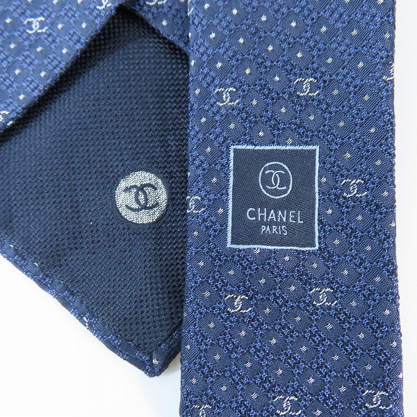 実際に弊社で買取させて頂いたCHANEL/シャネル ココマーク ドット シルクネクタイの画像 4枚目