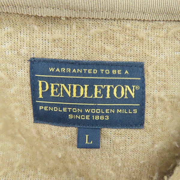 実際に弊社で買取させて頂いたPENDLETON/ペンドルトン フーディ ボア フリースジャケット ブラウン Lの画像 2枚目