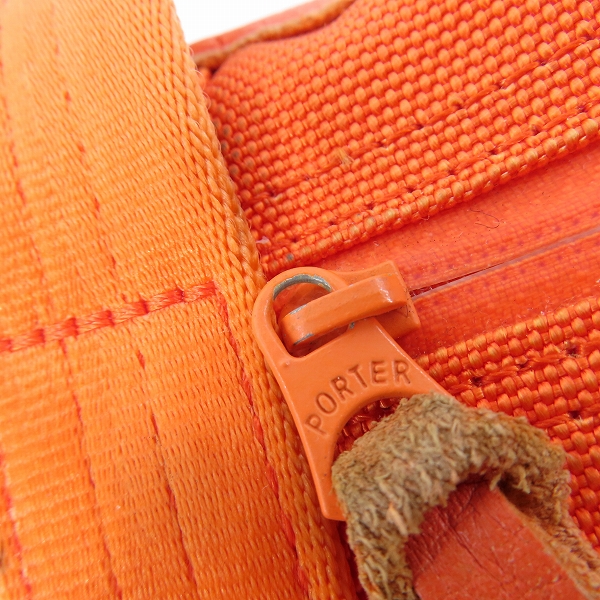 実際に弊社で買取させて頂いたPORTER/ポーター レザー切替 トートバッグ オレンジの画像 6枚目