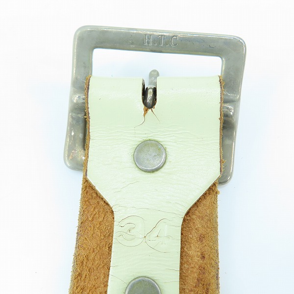 実際に弊社で買取させて頂いたHTC/エイチティーシー Peanut Stingray Belt/ピーナッツ スティングレイ ベルト SOLID BRASS/ソリッドブラス バックル/34の画像 3枚目