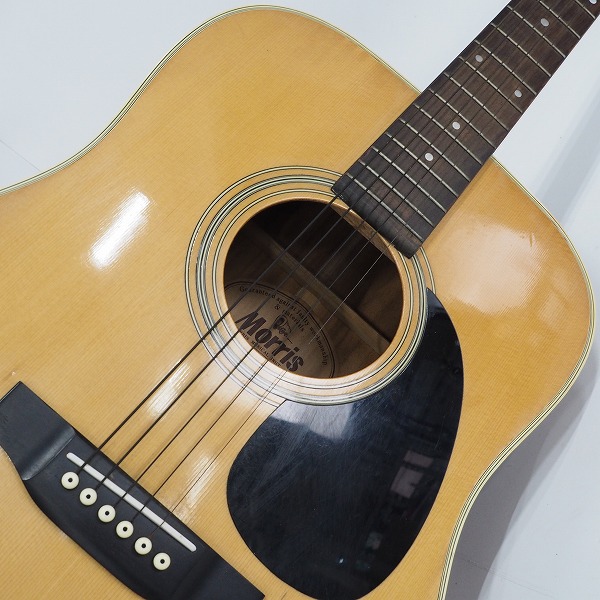 実際に弊社で買取させて頂いた★【難有り】Morris/モーリス W-18 幌馬車ラベル アコースティックギター/アコギ 日本製の画像 5枚目