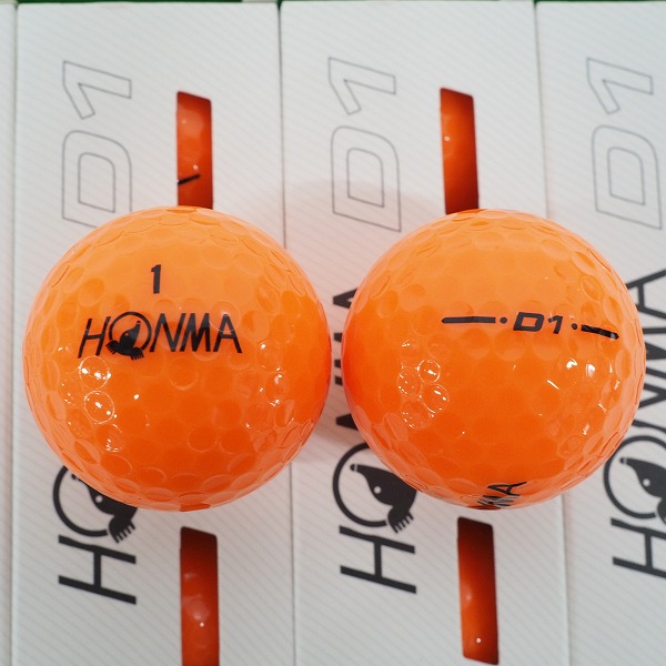 実際に弊社で買取させて頂いた【未使用】HONMA/ホンマ D1 DYNAMIC DISTANCE ゴルフボール オレンジ・イエロー 計 2ダース の画像 1枚目