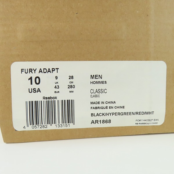 実際に弊社で買取させて頂いた【未使用】Reebok/リーボック CLASSIC FURY ADAPT/クラシックフューリーアダプト スニーカー AR1868 28の画像 8枚目